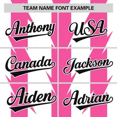 White Pink Blade Pattern Raglan Baseball Jersey 3