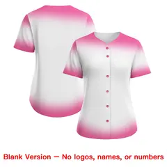 Women's White Pink Breast Cancer Awareness Pink Ribbon Baseball Jersey 7