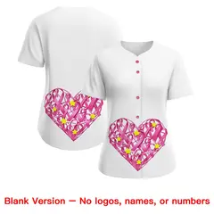 Women's White Pink Breast Cancer Awareness Pink Ribbon Baseball Jersey 7