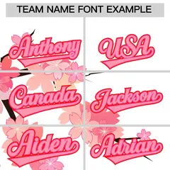 White Pink Cherry Blossom Graffiti Baseball Jersey 3