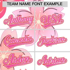 White Pink Cherry Blossom Graffiti Baseball Jersey 3