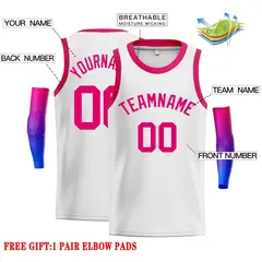 White Pink Classic Men's Basketball Jersey 2