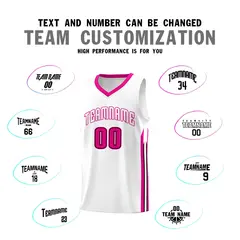 White Pink Classic Sports Uniform Basketball Jersey Sets 4