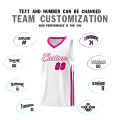 White Pink Classic Sports Uniform Basketball Jersey Sets 4
