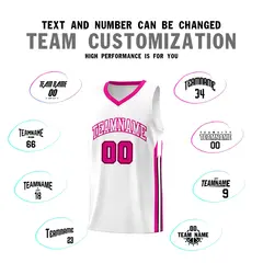 White Pink Classic Sports Uniform Basketball Jersey Sets 4