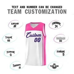 White Pink Classic Sports Uniform Basketball Jersey Sets 4