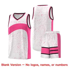 White Pink Dot Graffiti Irregular Pattern Basketball Jersey 7