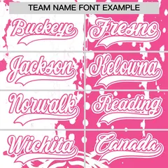 White Pink Full-Snap Tiger Graffiti Baseball Jersey 6