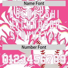 White Pink Full-Snap Tiger Graffiti Baseball Jersey 7