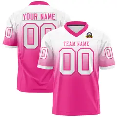 White Pink Gradient Fashion Authentic Football Jersey