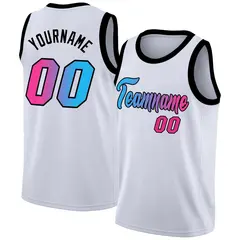 White Pink Gradient Fashion Basketball Jersey 1
