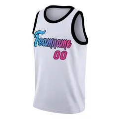 White Pink Gradient Fashion Basketball Jersey 3