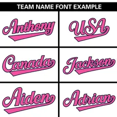White Pink Gradient Side Star Pattern Baseball Jersey 3