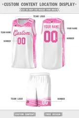 White Pink Graffiti Pattern Sports Basketball Jersey 2