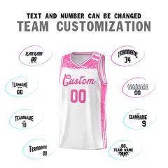 White Pink Graffiti Pattern Sports Basketball Jersey 3
