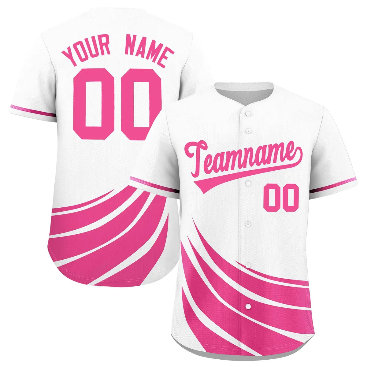 White Pink Graffiti Wind Mark Baseball Jersey