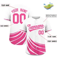White Pink Graffiti Wind Mark Baseball Jersey 2