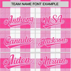 White Pink-Gray Plaid Varsity Letterman Baseball Jacket 3