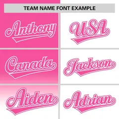 White Pink Half Gradient Authentic Baseball Jersey 3