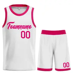 White Pink Heal Classic Sets Basketball Uniform Jersey