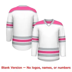 White Pink Ice Cream Helmet Pattern Hockey Jersey 7