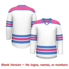 White Pink Ice Cream Helmet Pattern Hockey Jersey 7