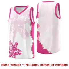 White Pink Illusion Flower Graffiti Basketball Jersey 7