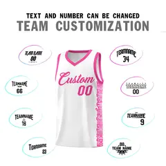 White Pink Indians Pattern Basketball Uniform Jersey 4
