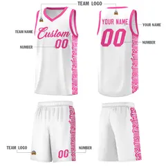 White Pink Indians Pattern Basketball Uniform Jersey 5