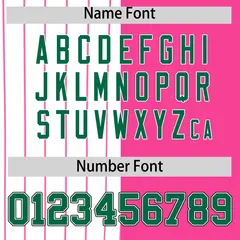 White Pink Kelly Green Pinstripe Raglan Baseball Jersey 4