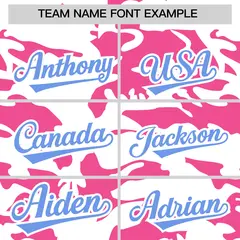 White Pink Light Blue Camo Gradient Fashion Baseball Jersey 3