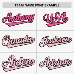 White Pink-Lt Pink Gradient Side Baseball Jersey 3