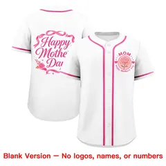 White Pink Mother's Day Baseball Jersey 7