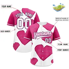 White Pink Mother's Day Graffiti Baseball Jersey 2