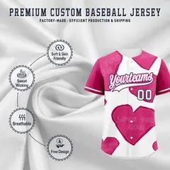 White Pink Mother's Day Graffiti Stretch Baseball Jersey 3