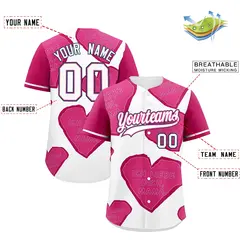 White Pink Mother's Day Graffiti Stretch Baseball Jersey 2