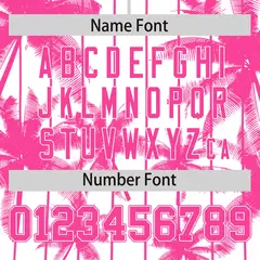 White Pink Pinstripe Coconut Tree Authentic Baseball Jersey 4