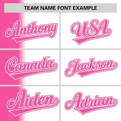 White Pink Pinstripe Gradient Baseball Jersey 3