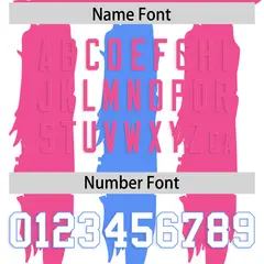 White Pink Powder Blue Graffiti Pattern Flag Football Jersey 4