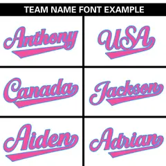 White Pink-Powder Blue Side Two-Tone Baseball Jersey 3
