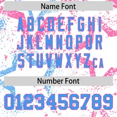 White Pink-Powder Blue Star Graffiti Football Jersey 4