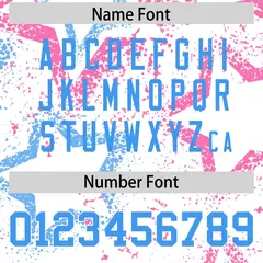 White Pink-Powder Blue Star Pattern Football Jersey 4