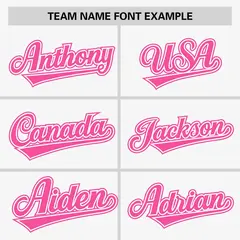 White Pink Raglan Sleeves Authentic Baseball Jersey 3