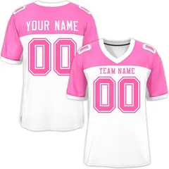White-Pink Raglan Sleeves Fashion Authentic Football Jersey