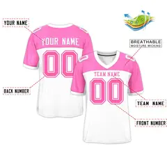 White-Pink Raglan Sleeves Fashion Authentic Football Jersey 2