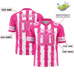 White Pink Razr Stripe Graffiti Flag Football Jersey 2