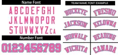 White Pink-Royal Classic Two-Button Softball Jersey 3