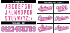 White Pink-Royal Classic Two-Button Softball Jersey 3