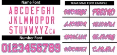 White Pink-Royal Classic Two-Button Softball Jersey 3