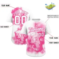 White Pink Skeleton Graffiti Lightweight Baseball Jersey 2